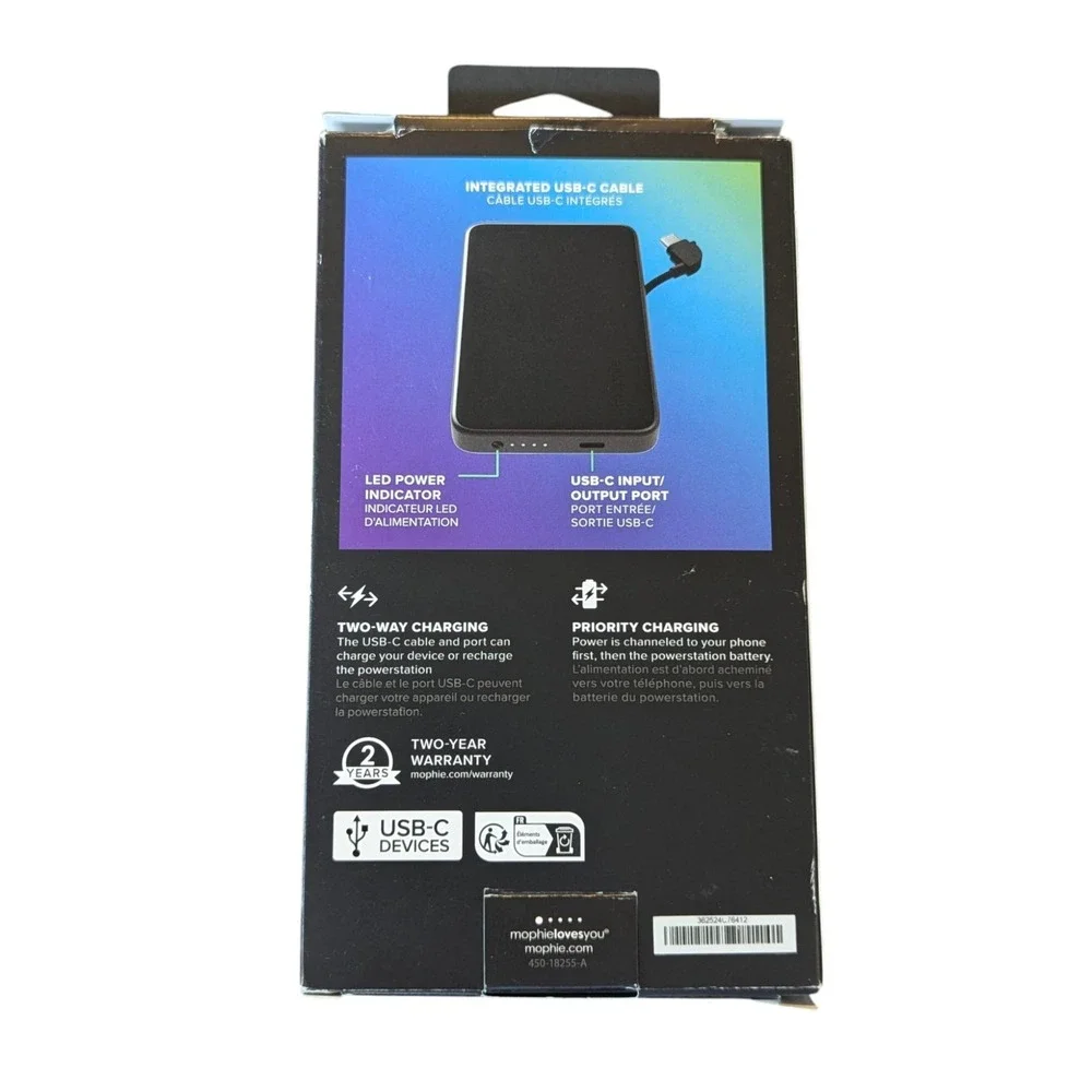 C8. Mophie Powerstation Plus‎ mini, Fast Charging Power Bank, 450-18255-A